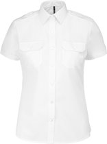 Blouse Femme L Kariban Manche courte White 65% Polyester, 35% Katoen