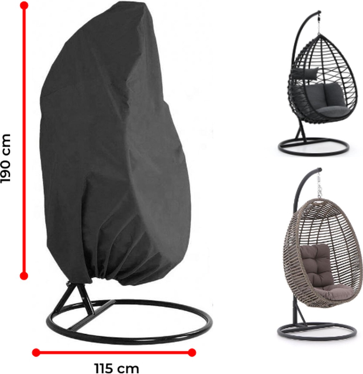 Housse De Protection Pour Fauteuil à Bascule Extérieur - Tissu Oxford Imperméable, 65x95x155 Cm - Avec Sac De Rangement