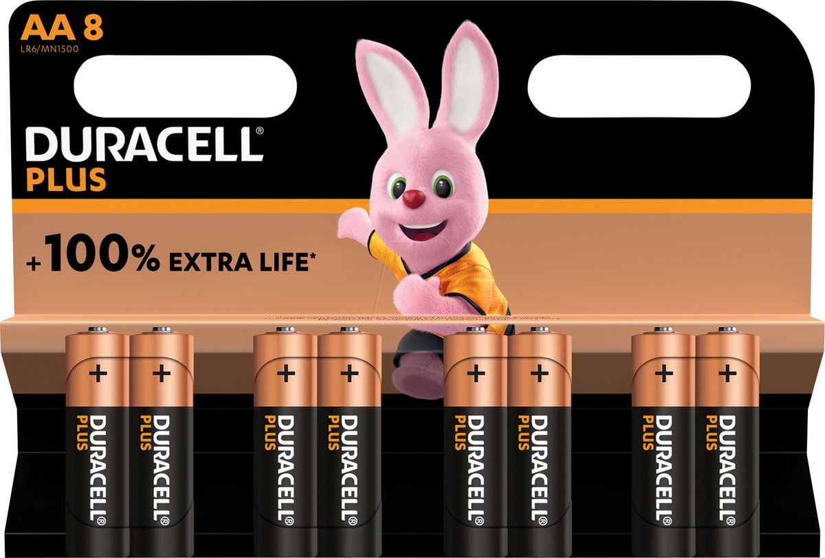 Duracell Alkaline Plus AA Batterijen - 8 stuks