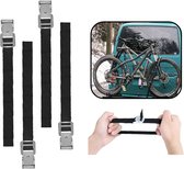 PD® Sangle de serrage pour vélo - 4 pièces - Sangles de vélo - Boucle en métal - Sangles d'arrimage - 40 cm - Zwart