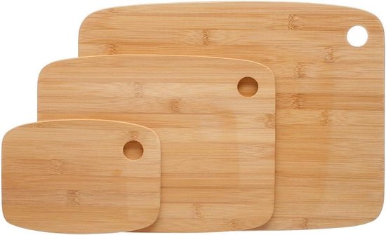 WILLKOMMEN Bamboe Snijplanken Set 3-delig, Snijplanken voor de Keuken