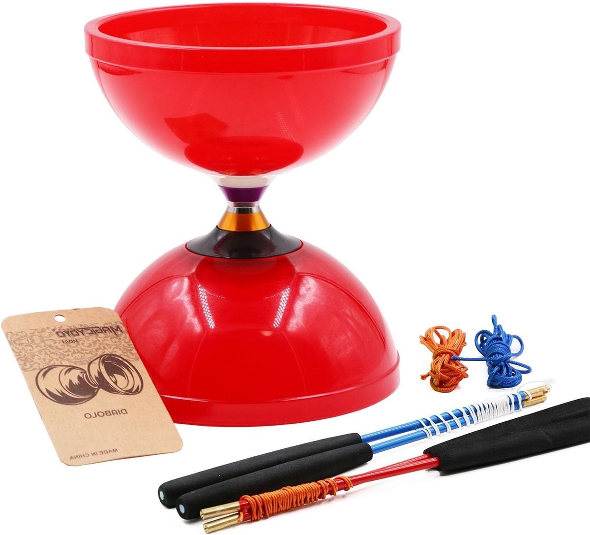 Big Diabolo Yoyo Professional met drievoudige lagers voor kinderen tieners volwassenen beginners tot gevorderden 5 inch Diabolo Chinese jojo handheld sticks+4 speelgoed voor jong en oud