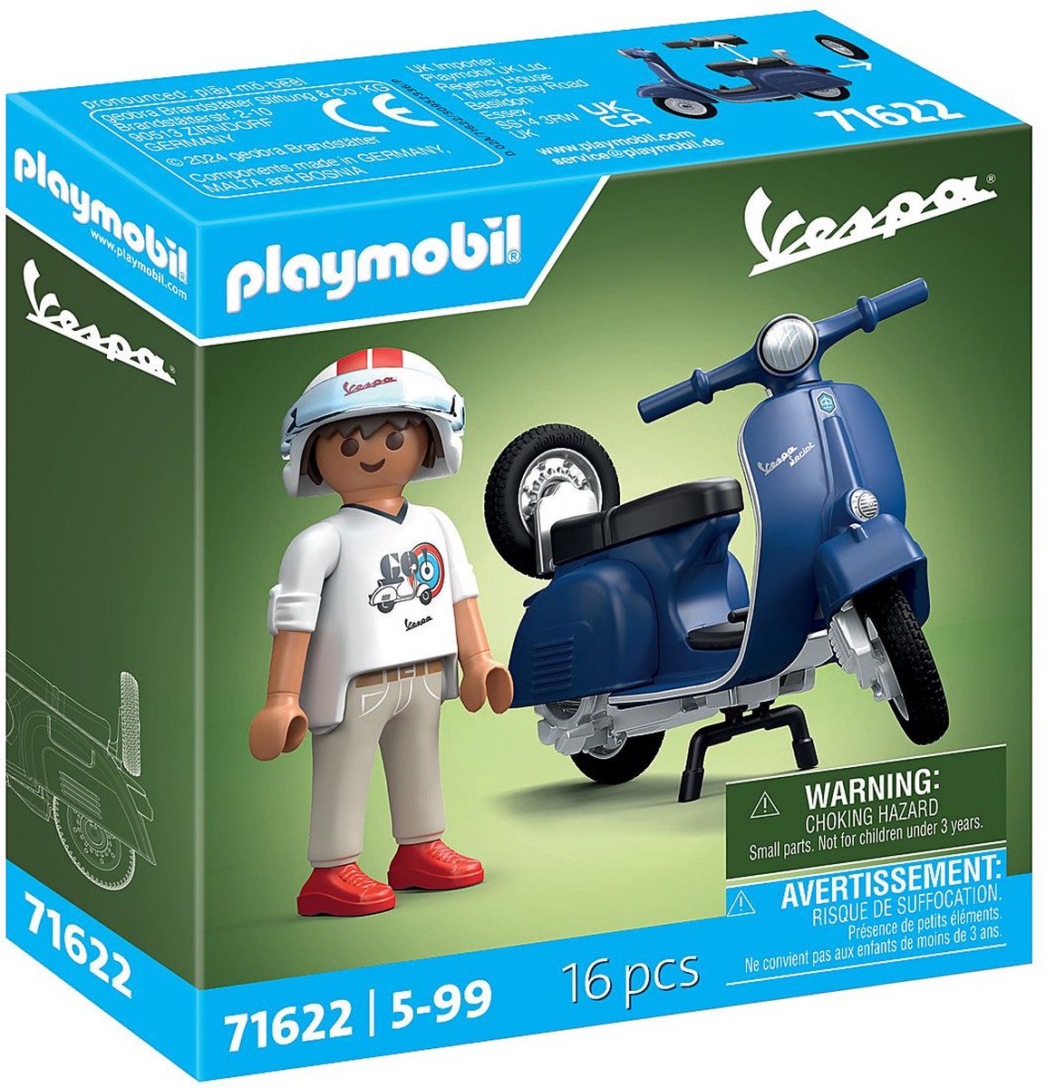 PLAYMOBIL 1969 Vespa 150 Sprint Veloce blauw  71622