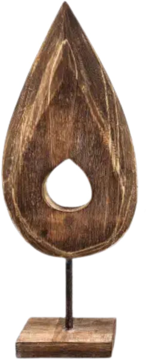 Druppel M op voet 53x22x10cm naturel hout| WA7886 | Woodart | Stoer & Sober Woonstijl
