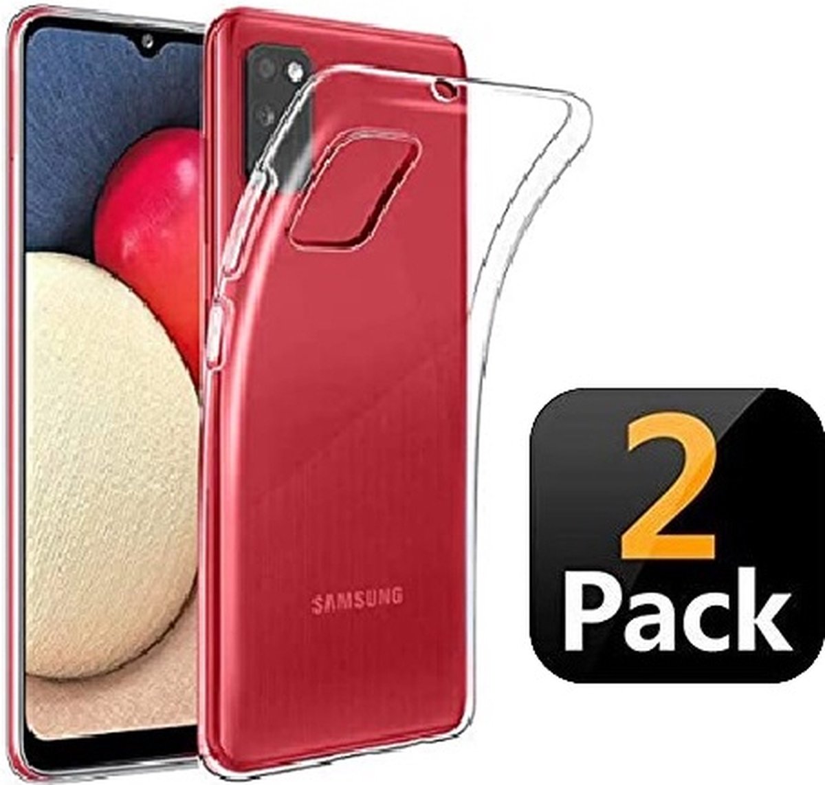 Samsung A03s Hoesje Siliconen TPU Transparant 2x