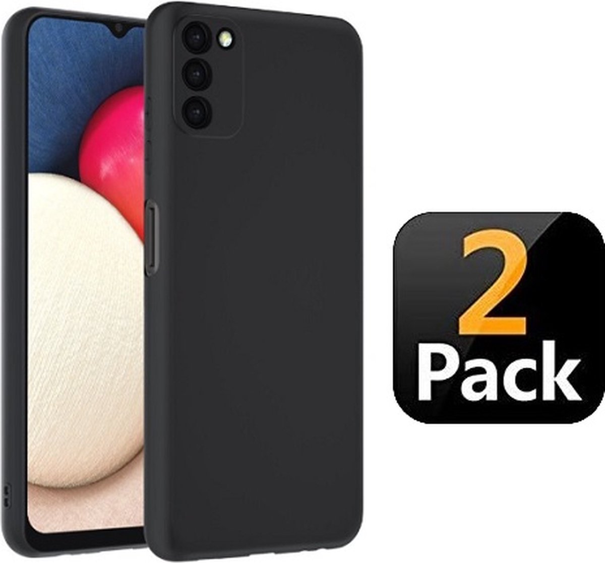 Samsung A03s Hoesje Siliconen TPU Zwart 2x