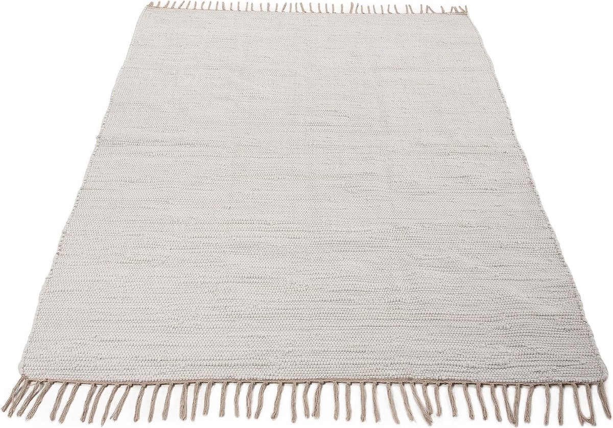 Goodivery ® Handgeweven Boho Stijl Katoenen Vloerkleed met Franjes 190 x 290 cm voor Woonkamer