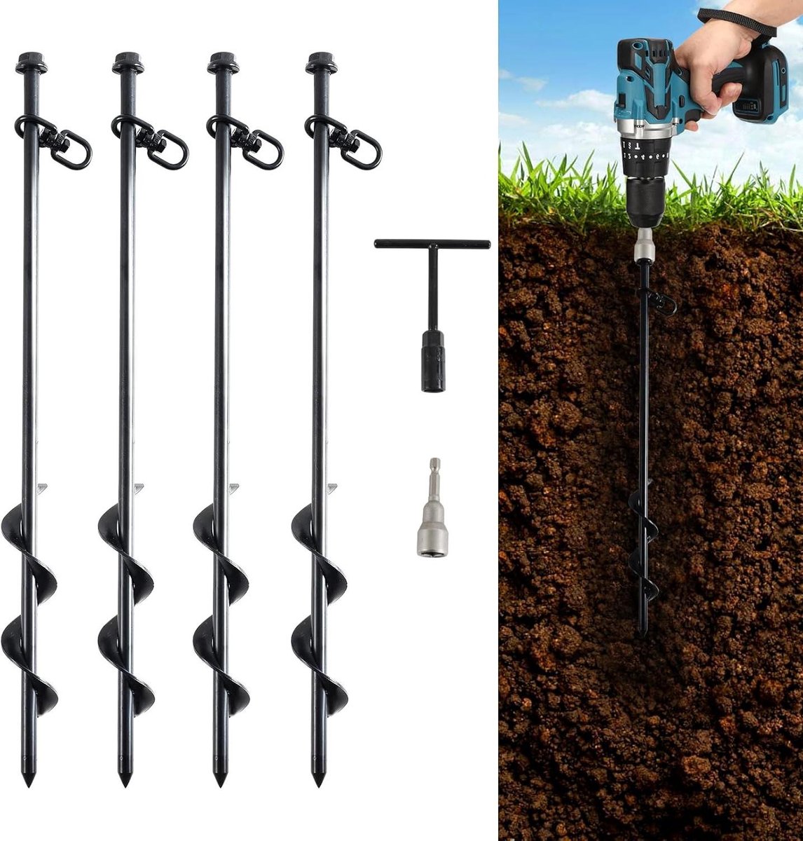 Goedkoopste 40 cm grondankers 4 stuks zware tentstokken voor campingtent luifels autopoorten schuren schommelsets beveiligen van dieren - Koop nu!