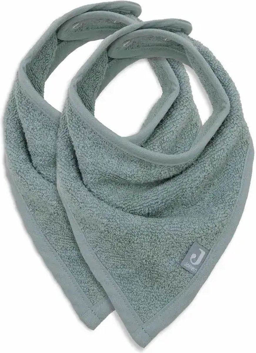Goedkoopste Jollein - Slab Bandana - Katoen - Slabbetjes Baby - 2 Stuks - Sea Green - 2 Stuks