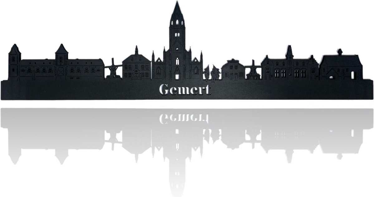 Skyline van Gemert - Zwart-mdf - 150cm - Wanddecoratie van hout
