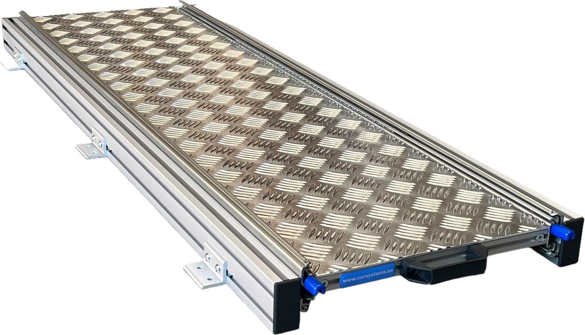 Aluminium schuifframe voor camper 120x30 cm met aluminium traanplaat