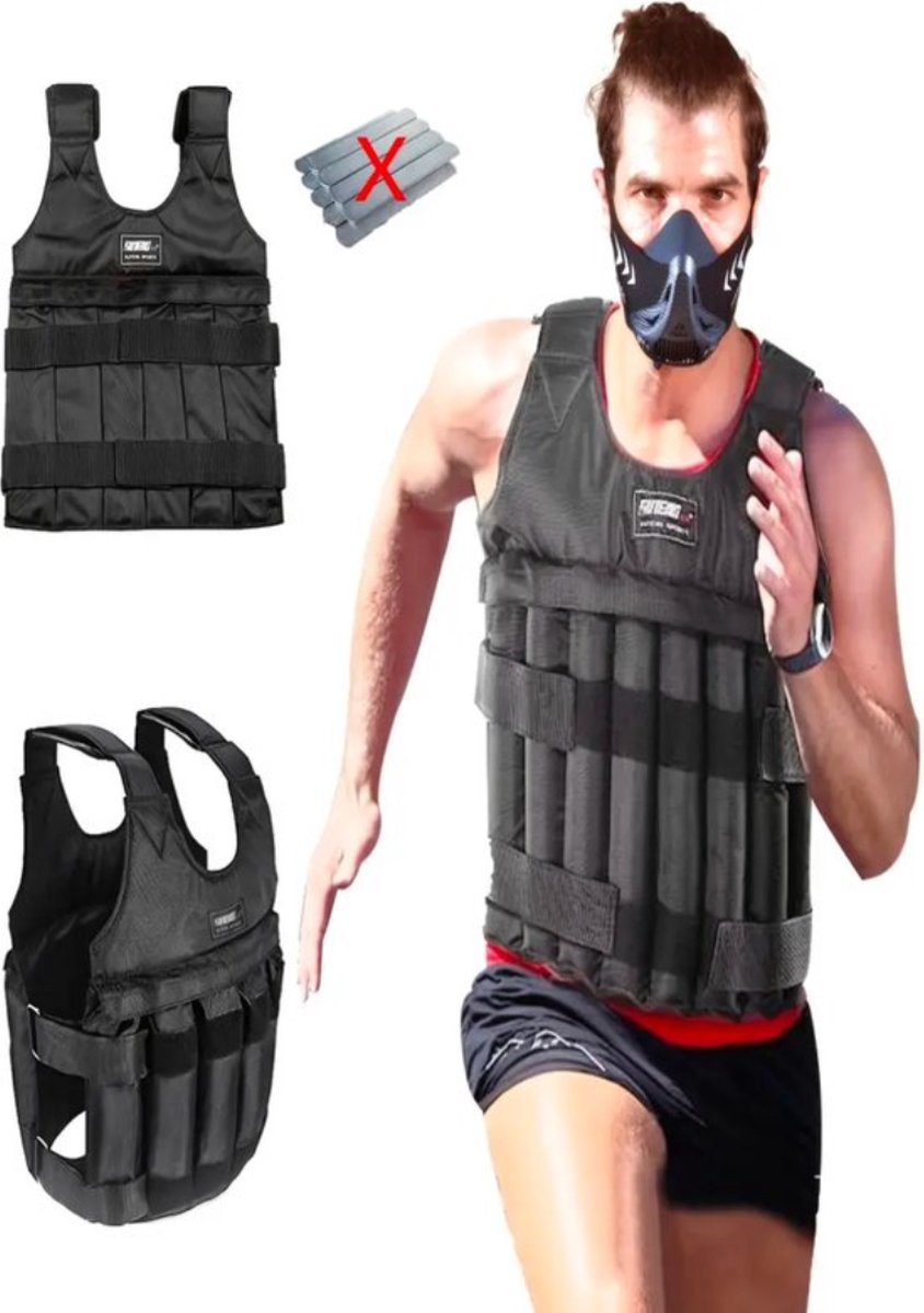 Bovista Gewichtsvest 20kg Gewichtvest Weight Vest Tactical Vest Trainingsvest Heren Dames Zwart