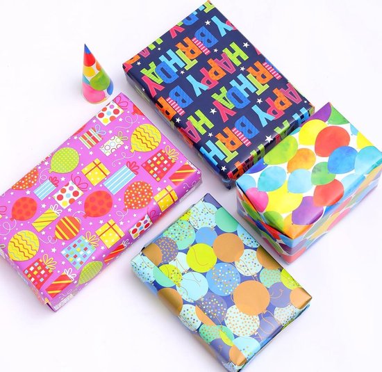 RUSPEPA Rollo De Papel De Regalo Reversible, Mini Rollo, Patrón Negro Y Dorado Para Cumpleanos De 40 Anos Ideal Para Cumpleanos Fiestas Baby