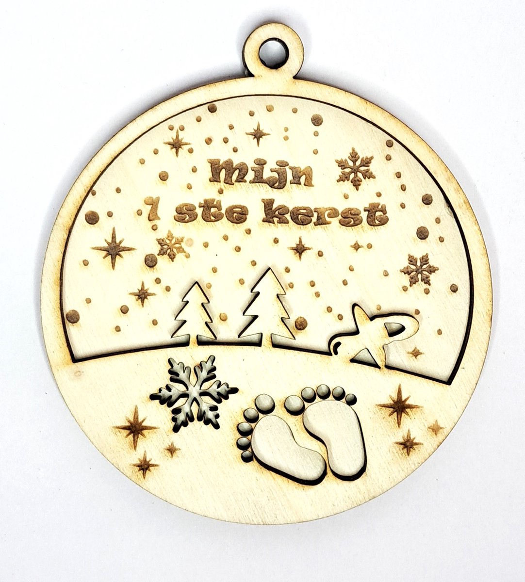 Kerstbal mijn eerste kerst - kerstbal baby - Hout - Natuurlijke uitstraling