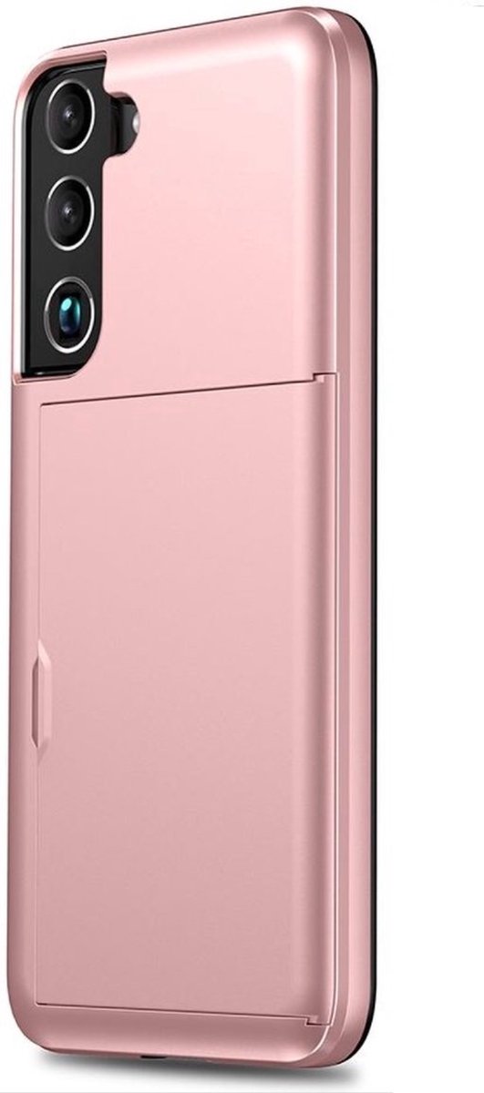 New Age Devi - 2 Stuks - Roze Back Cover Hoesjes met Kaarthouder - Geschikt voor Samsung Galaxy S22
