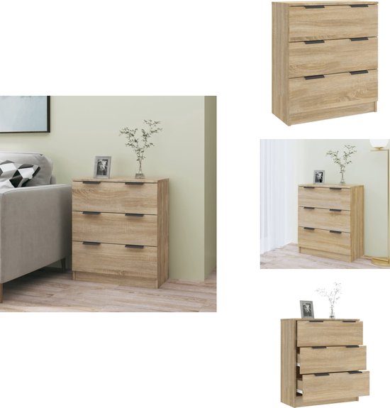 Dressoir 30x30x70 cm bewerkt hout grijs sonoma eikenkleurig