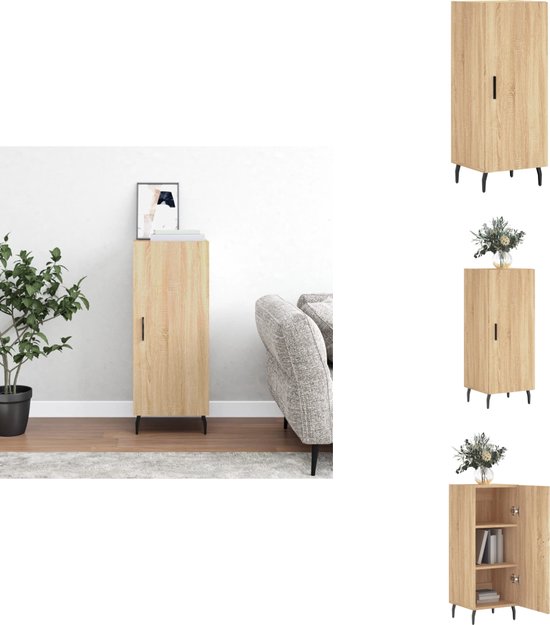 vidaXL Dressoir 34,5x34x90 cm bewerkt hout grijs sonoma