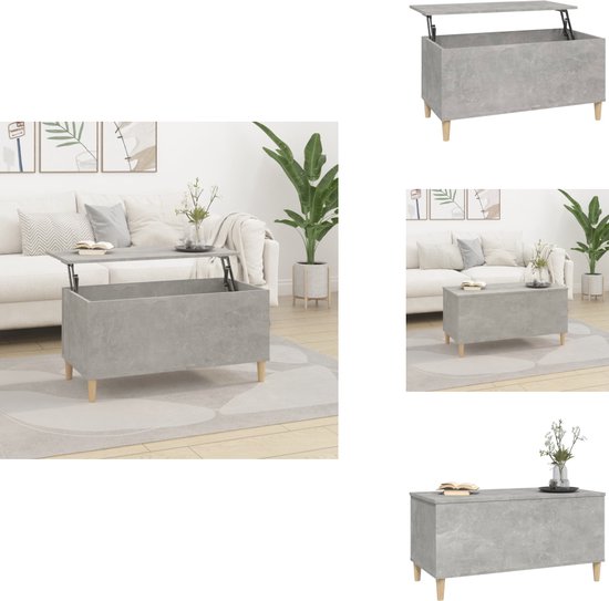 vidaXL - Salontafel met opbergruimte - Wit - Grenenhout - 82,5x82,5x45 cm | Leen Bakker vidaXL - Salontafel met opbergruimte - Wit - Grenenhout - 82,5x82,5x45 cm | Leen Bakker