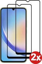 Smartphonica Screenprotector Geschikt voor Samsung Galaxy A34 5G - Full Cover Tempered Glass with Round Edge - Gehard glas met Afgeronde Hoeken - 2-Pack geschikt voor Samsung Galaxy A34 5G