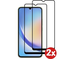 Smartphonica Screenprotector Geschikt voor Samsung Galaxy A34 5G - Full Cover Tempered Glass with Round Edge - Gehard glas met Afgeronde Hoeken - 2-Pack geschikt voor Samsung Galaxy A34 5G