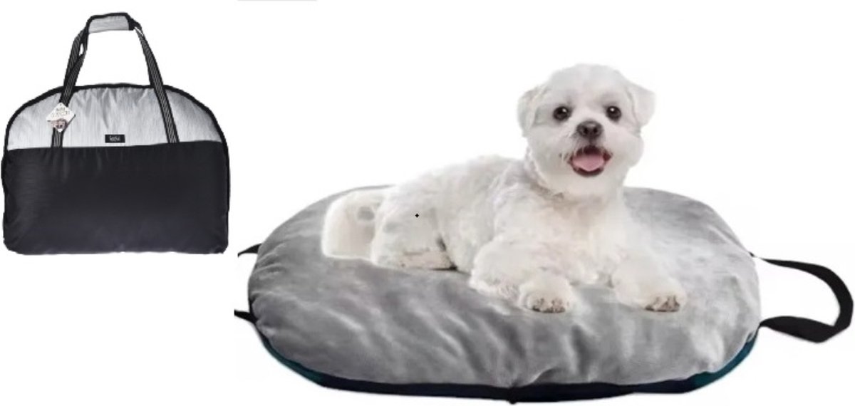 HiPet® Hondenmand / Hondenkussen Opvouwbaar en Geschikt voor Reizen – Kattenmand / Hondenbed – Katten Reistas & Honden Reistas (63x38 cm) - Grijs