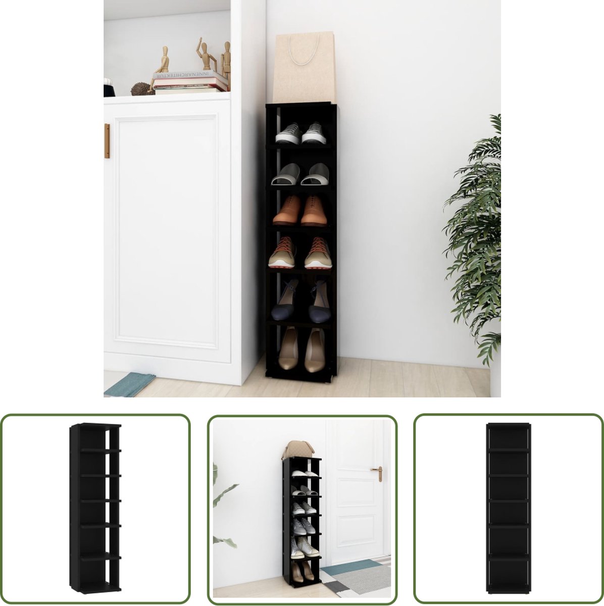 vidaXL Schoenenkast 7 planken eiken | Leen Bakker