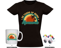 30 jaar Dames T-shirt + Koffiemok + Happy birthday bril - 30e verjaardag - feest - dertig - cadeau