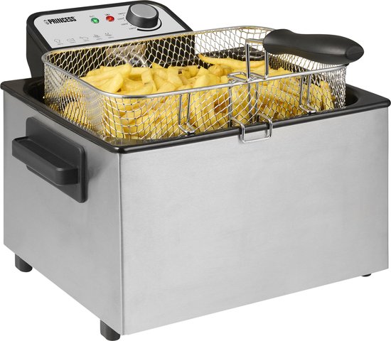 Princess Friteuse 184090 - Grote friteuse met 1 mand - 5 Liter - 3270 W - Kijkvenster - Koude zone
