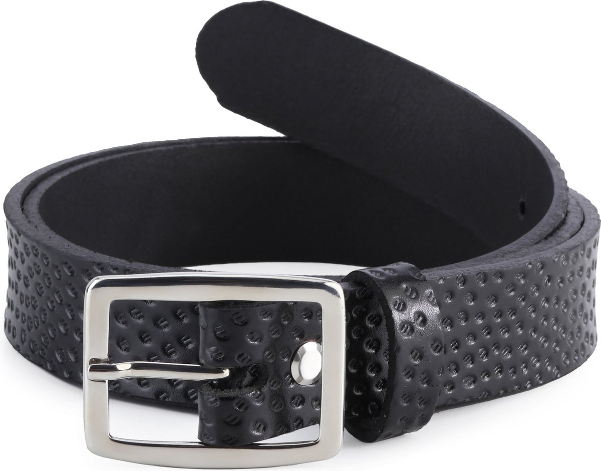 Ladeheid Dames Kledingriem - Riem - Broekriem - Verstelbaar - Leer - MS-EL-D41 - Zwart-4 - 85 cm