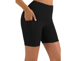 SparkNine Softflow korte sportbroek - sport short - S - zwart - half lang - met zakken - super soft