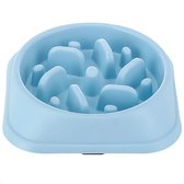 JAXY - Anti Schrokbak - Slowfeeder Hond en Kat - Voerbak - Anti-Slip Schrokbak - Voerpuzzel - Anti Schrok Hondenvoerbak - Slow Feeder Honden Voerbak - ⌀ 20,3 cm - Babyblauw