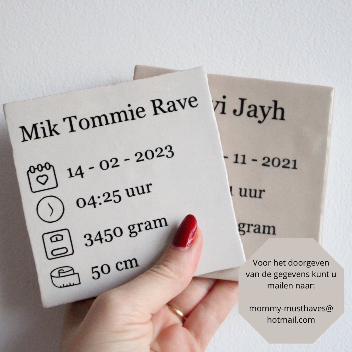 Goedkoopste Geboorte Tegeltje met tekst - Kraamcadeau - babygeschenk - Personalisatie - geboortekaartje - taupe - wit - zwart - neutraal - Mommy musthaves - spreuktegel - kinderkamer - accessoires - ZIE BESCHRIJVING VOOR HET DOORGEVEN VAN DE GEGEVENS!