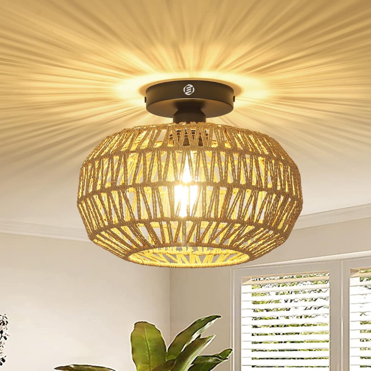 Equivera Plafonaire Lamp - Lamp - Plafond Lamp - Plafonnaire Lamp - Plafondlamp Bruin