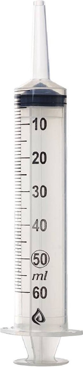 Spuit 50/60ml - 3 delig - Per Stuk Verpakt - 1stuks