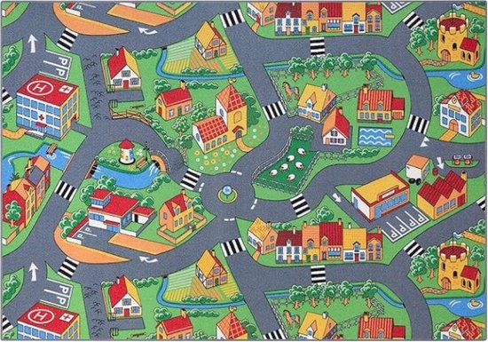 Speelkleed village - 95 x 200 cm - Verkeerstapijt