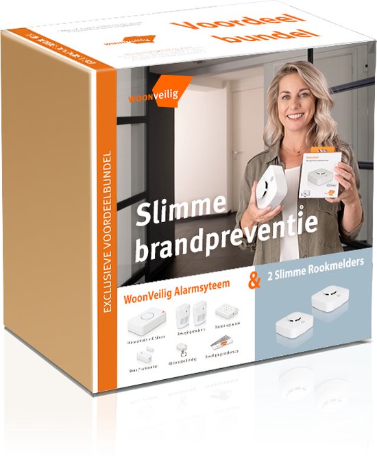 WoonVeilig Alarmsysteem met GRATIS 2 Slimme Rookmelders t.w.v. €109,90