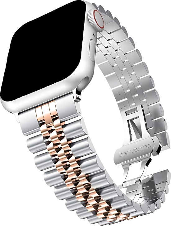 Innerlight® Metal+ - Argent/Or Goud - 38 mm / 40 mm / 41 mm - Bracelet Apple compatible avec Apple Watch - Compatible avec les séries 1/2/3/4/5/6/7/8/9/10/SE