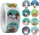 Fako Bijoux - 500 Kerst Stickers Op Rol - 2.5cm - Kerststickers - Christmas Stickers - Label Kerst - Sluitzegel - Merry Christmas Winter Mix - 25mm