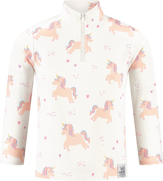 Emski - Ski pully girl - pull avec quart de zip - pour sous la veste de ski - Unicorn pour enfant