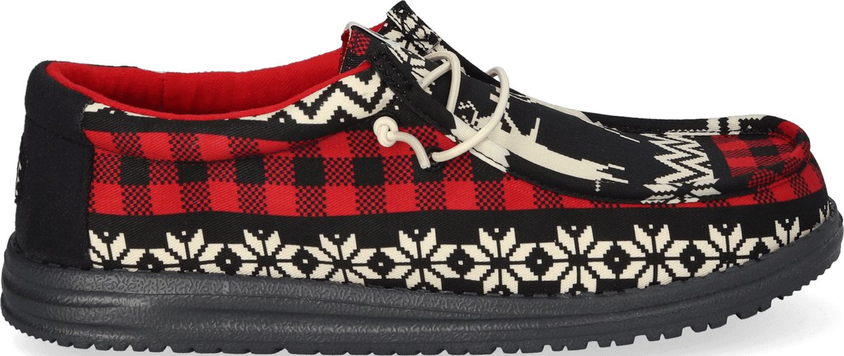 HEYDUDE - Wally Holiday Cheers Heren Kerst Schoenen Black/Multi - Maat 45