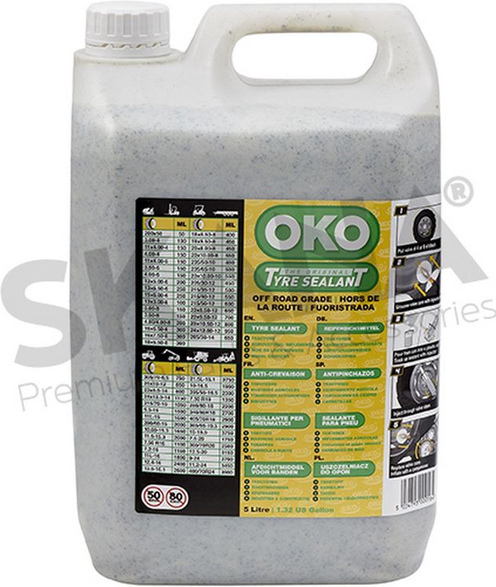 Bidon bandendichtmiddel preventief en curatief OKO GROEN - offroad. 5 liter