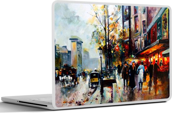 Sticker ordinateur portable - 12,3 pouces - Peinture - Ville - Peinture à l'huile