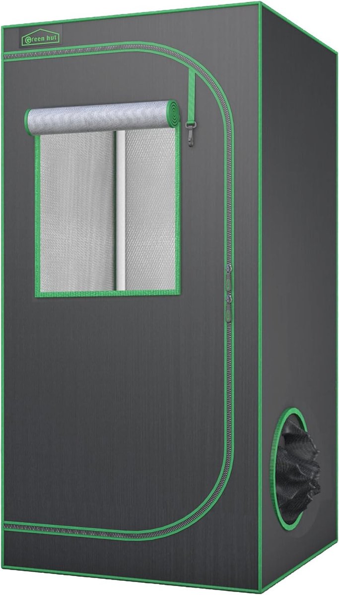 Kweektent 24"x24"x48" voor binnengebruik – 600D Mylar Hydrocultuur met observatievenster, vloerlade en gereedschapstas