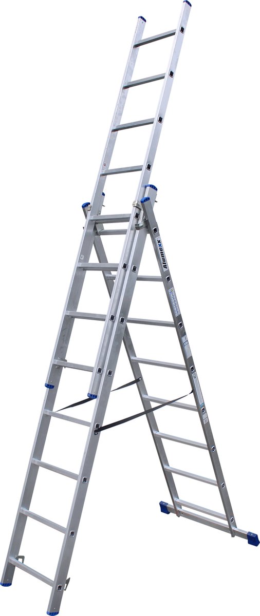 Alumexx Reformladder 3x8 sporten - Inclustief stabiliteitsbalk - Werkhoogte 5.51m