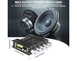 Mini Bluetooth Versterker Module 2.1 - Digitale Audio Versterker voor Hifi Geluid met Bass en Treble Tuner