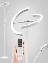 Bol.com ANTEN Vloerlamp Wit - Staande Lamp - Staande Lamp met Leeslamp - Geïntegreerde LED 20W+7W 2750Lm - met Afstandsbediening... aanbieding