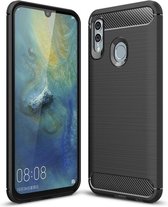 Luxe Huawei P Smart 2019 hoesje – Zwart – Geborsteld TPU Carbon Case – Shockproof Cover