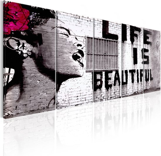 Schilderij - Banksy: Life is Beautiful