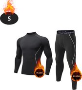 Livano Thermokleding Heren - Thermobroek - Thermoset - Thermolegging - Winter - Thermoshirt - Zwart - S
