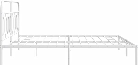 vidaXL - Bedframe - met - hoofdbord - metaal - wit - 193x203 - cm
